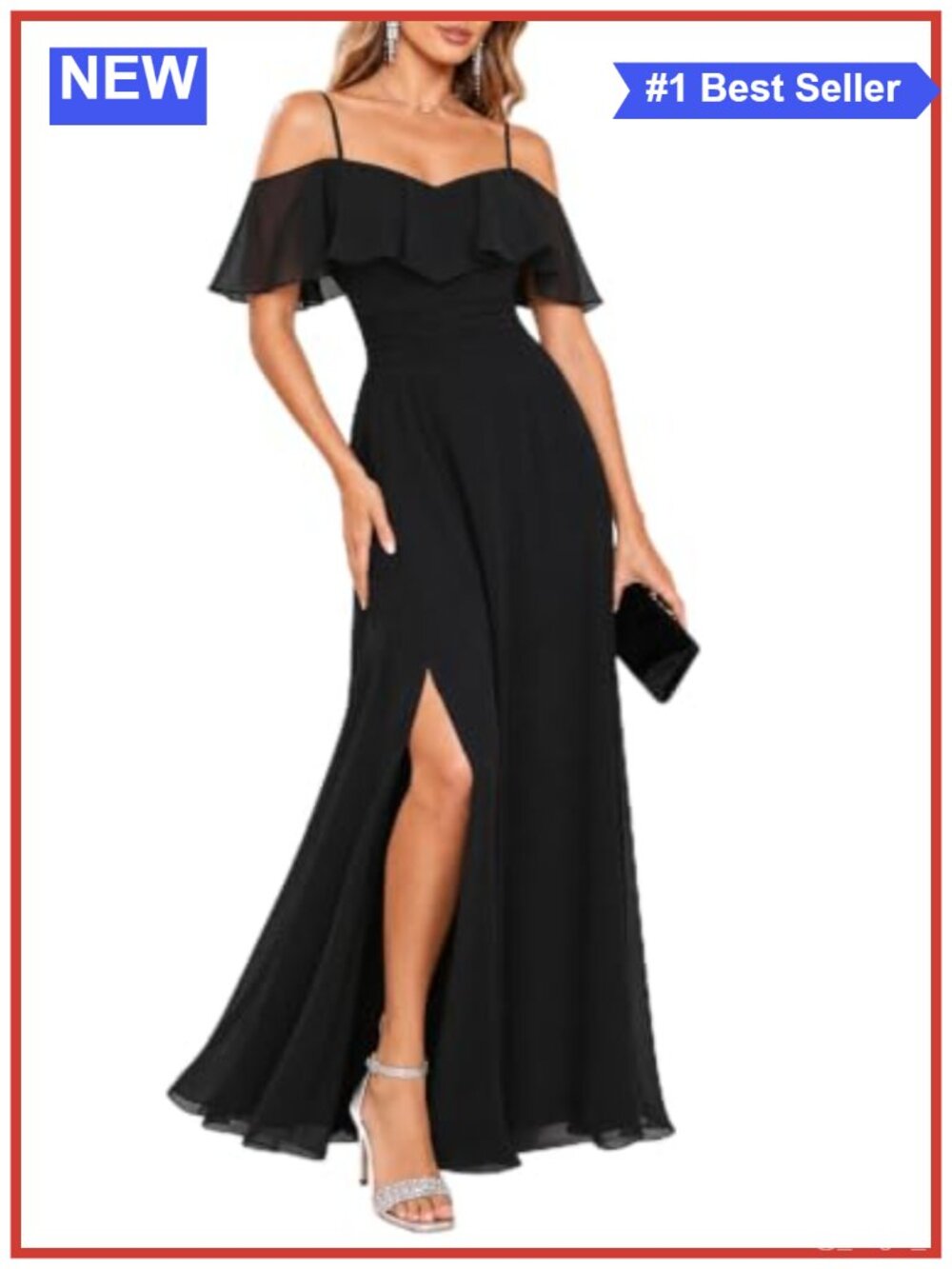 Plus Size Off Shoulder Chiffon A-Line Formal Dress Bridesmaid